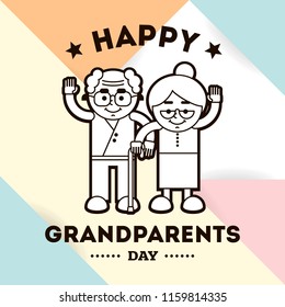 Happy Grandparents day. Typography. logo design. Usable for greeting card, flyer, poster, banner or t-shirt.