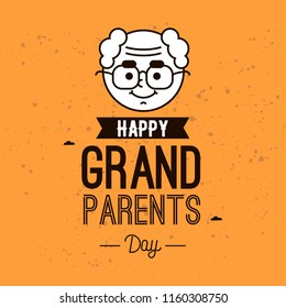 Happy Grandparents day. Typography. logo design. Usable for greeting card, flyer, poster, banner or t-shirt.