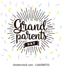 Happy Grandparents day. Typography. logo design. Usable for greeting card, flyer, poster, banner or t-shirt.