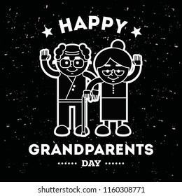 Happy Grandparents day. Typography. logo design. Usable for greeting card, flyer, poster, banner or t-shirt.