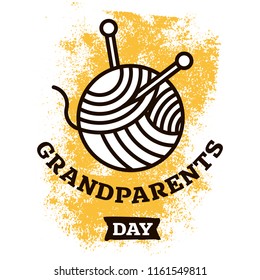 Happy Grandparents day. Typography. logo design. Usable for greeting card, flyer, poster, banner or t-shirt.