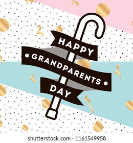 Happy Grandparents day. Typography. logo design. Usable for greeting card, flyer, poster, banner or t-shirt.