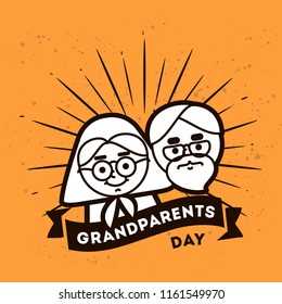Happy Grandparents day. Typography. logo design. Usable for greeting card, flyer, poster, banner or t-shirt.