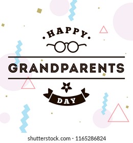 Happy Grandparents day. Typography. logo design. Usable for greeting card, flyer, poster, banner or t-shirt.