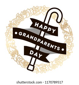 Happy Grandparents day. Typography. logo design. Usable for greeting card, flyer, poster, banner or t-shirt.