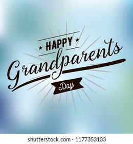 Happy Grandparents day. Typography. logo design. Usable for greeting card, flyer, poster, banner or t-shirt.