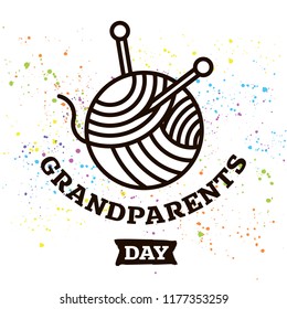 Happy Grandparents day. Typography. logo design. Usable for greeting card, flyer, poster, banner or t-shirt.