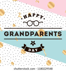 Happy Grandparents day. Typography. logo design. Usable for greeting card, flyer, poster, banner or t-shirt.