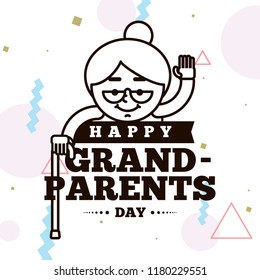 Happy Grandparents day. Typography. logo design. Usable for greeting card, flyer, poster, banner or t-shirt.
