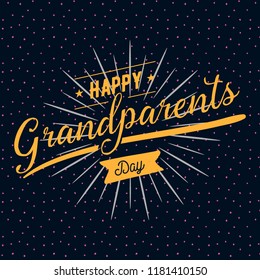 Happy Grandparents day. Typography. logo design. Usable for greeting card, flyer, poster, banner or t-shirt.