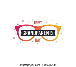 Happy Grandparents Day vector banner. Greeting card design. Grandpa and Grandma day. Old glasses icon.