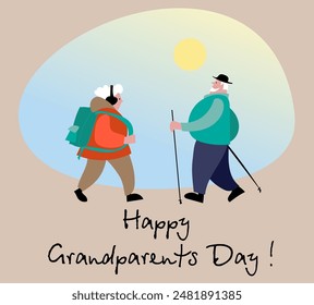 Happy Grandparents Day ! vector illustration. greeting card, poster, banner. Calligraphy. Elderly. International Day for Older Persons