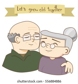 Happy Grandparents Day. vector illustration. Old Couples Love.