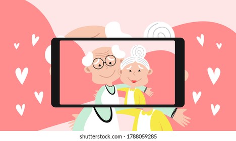 Happy grandparent's day web banner illustration vector
