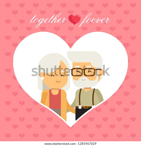 Download Happy Grandparents Heart Elderly People Grandparents Stock Vector Royalty Free 1285967029