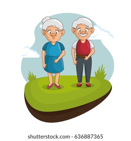 Happy grandparents icon