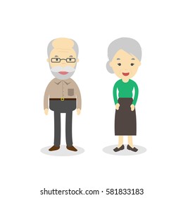 Happy grandparents, vector illustration