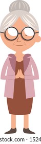 Happy granny, illustration, vector on white background.
