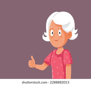 
Happy Granny Making Ok Sign Vector Funny Character. Cheerful positive grandma feeling optimistic and wise
