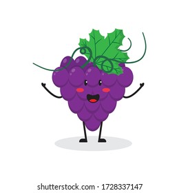 Happy Trauben Frucht cute Charakter mascot Vektordesign