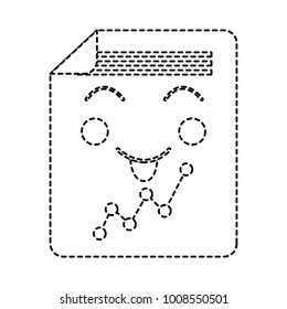 happy graph chart kawaii icon image 