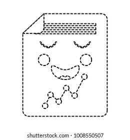 happy graph chart kawaii icon image 