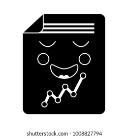 happy graph chart kawaii icon image 