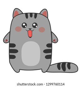 Happy gray cat cute - emotion