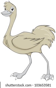 Happy Greater Rhea Cartoon