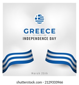 Happy Greece Independence Day March 25th Celebration Vector Design Illustration. Template for Poster, Banner, Advertising, Greeting Card or Print Design Element