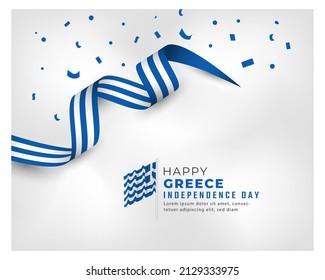 Feliz Día de la Independencia de Grecia 25 de marzo Vector de Celebración Ilustración Diseño. Plantilla para cartel, cartel, publicidad, tarjeta de felicitación o elemento de diseño de impresión