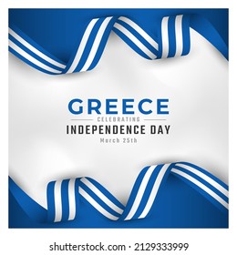 Happy Greece Independence Day March 25th Celebration Vector Design Illustration. Template for Poster, Banner, Advertising, Greeting Card or Print Design Element