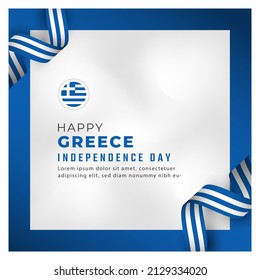 Happy Greece Independence Day March 25th Celebration Vector Design Illustration. Template for Poster, Banner, Advertising, Greeting Card or Print Design Element