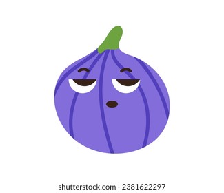 Happy green apple character. Cute funny baby fruit smiling face emotion. Vector illustration