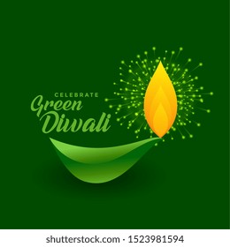 happy green diwali celebration with eco friendly firework