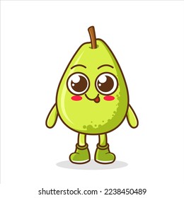Happy green guava vector illustration