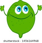 Happy green lime, illustration, vector on white background