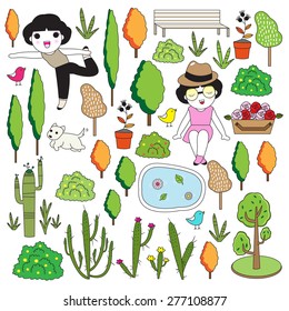 Happy Green Living Character illustration