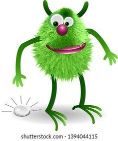 Happy Green Monster with moneys