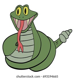 happy green rattlesnake