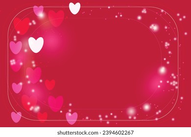 Feliz saludo corazones rojos rosados blancos 14 de febrero Día todos los amantes Diseño Gentil Sentimientos románticos tarjeta de San Valentín radiante afecto Promoción plantilla de compras concepto de amor fondo romántico