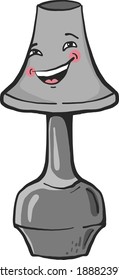 Lámpara gris feliz, ilustración, vector sobre fondo blanco