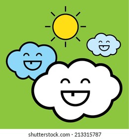 Happy grin clouds
