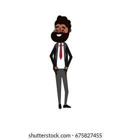 happy groom with hairstyle and elegant suit