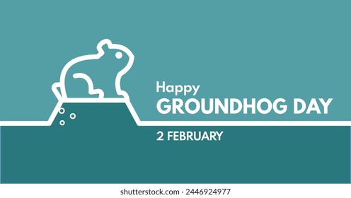 Happy Groundhog Day - banner, vector ilustration