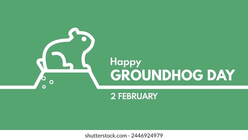 Happy Groundhog Day - banner, vector ilustration