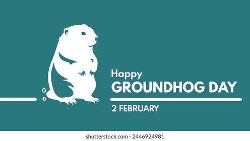 Happy Groundhog Day - banner, vector ilustration