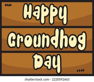 Happy Groundhog Day Cartoon Colored Clipart