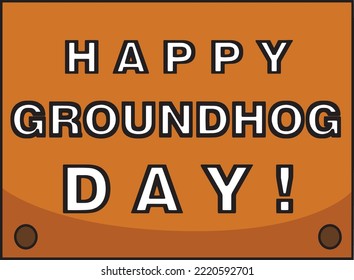 Happy Groundhog Day Cartoon Colored Clipart