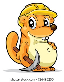 Happy Groundhog Day; Cartoon Cute Groundhog character vector illustration